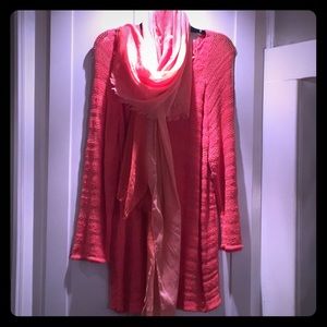 Crochet pull over with matching ombré scarf